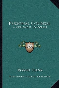 portada personal counsel: a supplement to morals (in English)