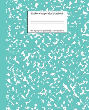 portada Marble Composition Notebook College Ruled: Turquoise Marble Notebooks, School Supplies, Notebooks for School (in English)