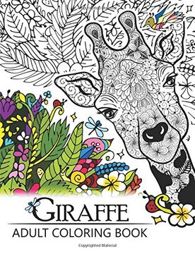 portada Giraffe Adult Coloring Book: Designs With Henna, Paisley and Mandala Style Patterns Animal Coloring Books 