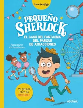 portada Pequeño Sherlock: El Caso del Fantasma del Parque de Atracciones: Tu Primer Libro de Enigmas