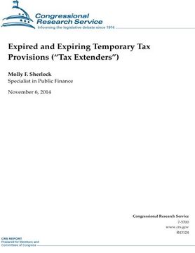portada Expired and Expiring Temporary Tax Provisions (“Tax Extenders”) (CRS Reports)