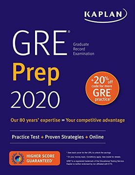 portada Gre Prep 2020: Practice Tests + Proven Strategies + Online (Kaplan Test Prep) (en Inglés)