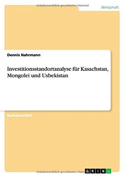 portada Investitionsstandortanalyse Fur Kasachstan, Mongolei Und Usbekistan (German Edition)