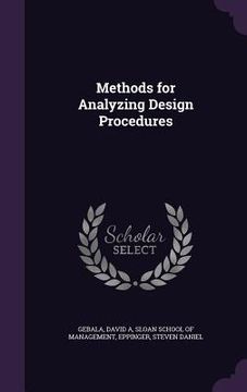 portada Methods for Analyzing Design Procedures (en Inglés)