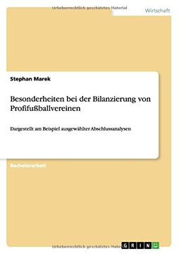 portada Besonderheiten bei der Bilanzierung von Profifußballvereinen (German Edition)