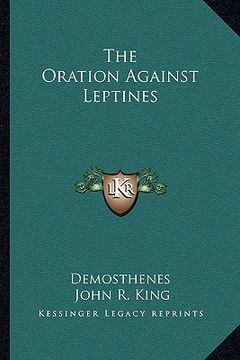 portada the oration against leptines (en Inglés)