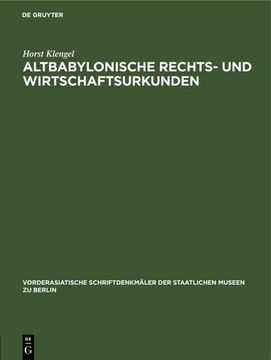 portada Altbabylonische Rechts- und Wirtschaftsurkunden (en Alemán)