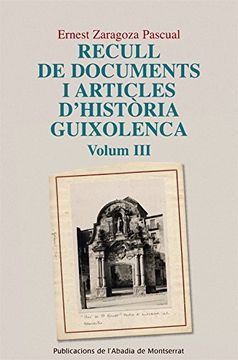 portada Recull de Documents i Articles D'Història Guixolenca, Vol. 3 (Scripta et Documenta) (en Catalá)