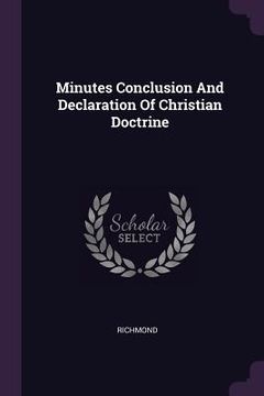 portada Minutes Conclusion And Declaration Of Christian Doctrine (in English)