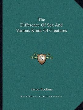portada the difference of sex and various kinds of creatures (in English)