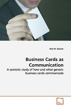 portada business cards as communication (en Inglés)
