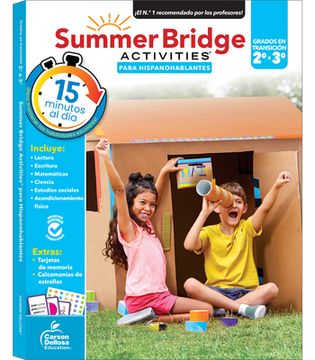 portada Summer Bridge Activities® Spanish Workbook, Bridging Grade 2 to 3 in Just 15 Minutes a Day, Reading, Writing, Math, Science, Social Studies, Summer Learning Activity Book With Spanish Flash Cards (en Inglés)