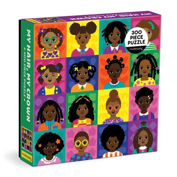 portada My Hair, my Crown 300 Piece Puzzle From Mudpuppy, Bright Illustrations of Diverse and Beautiful Black Hairstyles, Provides Hours of Creative Play for Children Ages 7+, Puzzle Image Insert Included