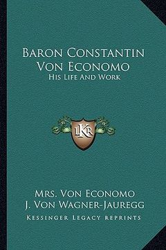 portada baron constantin von economo: his life and work (en Inglés)