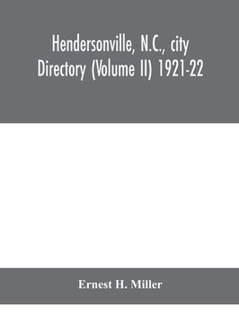 portada Hendersonville, N.C., city directory (Volume II) 1921-22 (in English)