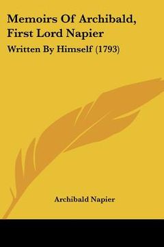 portada memoirs of archibald, first lord napier: written by himself (1793) (in English)