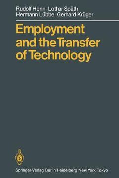 portada employment and the transfer of technology (en Inglés)