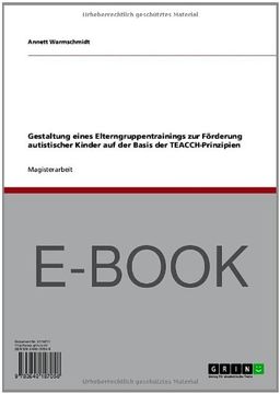 portada Gestaltung eines Elterngruppentrainings zur Förderung autistischer Kinder auf der Basis der TEACCH-Prinzipien (German Edition)