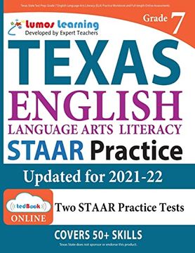 portada Texas State Test Prep: Grade 7 English Language Arts Literacy (Ela) Practice Workbook and Full-Length Online Assessments 
