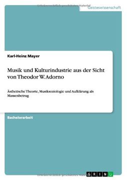 portada Musik und Kulturindustrie aus der Sicht von Theodor W. Adorno (German Edition)