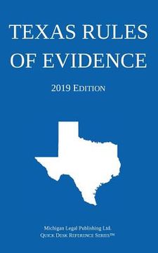 portada Texas Rules of Evidence; 2019 Edition (en Inglés)