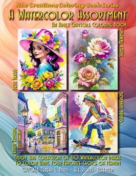 portada New Creations Coloring Book Series: A Watercolor Assortment: An A.I. adult coloring book (coloring book for grownups) featuring a variety of watercolo (en Inglés)