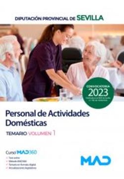 portada Personal de Actividades Domesticas Diputacion Provincial de Sevilla. Temario Volumen 1 2023