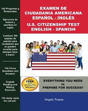 portada Examen de Ciudadania Americana Espanol y Ingles: U.S. Citizenship Test English and Spanish (Spanish Edition) (in English)