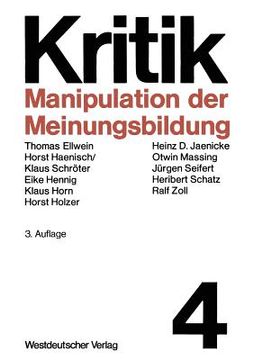 portada Manipulation Der Meinungsbildung: Zum Problem Hergestellter Öffentlichkeit (in German)