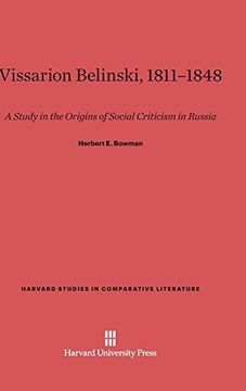 portada Vissarion Belinski 1811-1848 (Harvard Studies in Comparative Literature (Hardcover)) (in English)