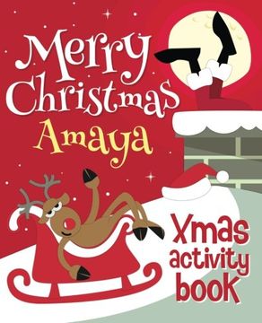 portada Merry Christmas Amaya - Xmas Activity Book: (Personalized Children's Activity Book)
