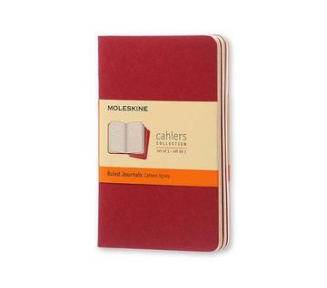 portada Moleskine Ch111 - set de 3 Cuadernos a Rayas de Tamaño Bolsillo, Color Rojo Arándano (en Inglés)