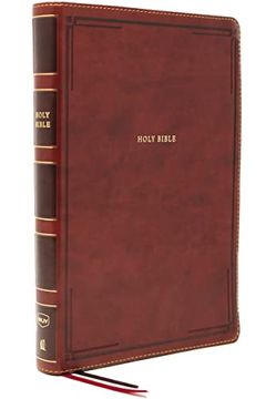 portada Nkjv Holy Bible, Giant Print Thinline Bible, Brown Leathersoft, Thumb Indexed, red Letter, Comfort Print: New King James Version (in English)