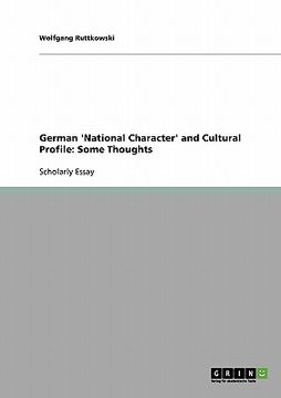 portada german 'national character' and cultural profile: some thoughts (en Inglés)