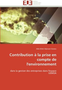 portada Contribution a la Prise En Compte de L'Environnement