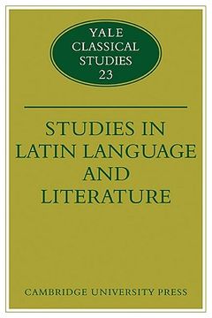portada Studies in Latin Language and Literature Paperback (Yale Classical Studies) (in English)