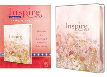 portada Nlt Inspire Catholic Bible Large Print (Leatherlike, Pink fi: The Bible for Coloring & Creative Journaling (in English)