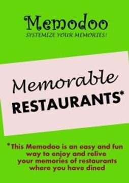portada Memodoo Memorable Restaurants [Idioma Inglés] (in English)