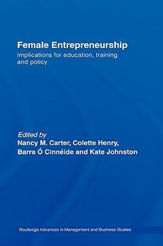portada female entrepreneurship: implications for education, training and policy (en Inglés)