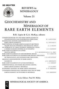 portada Geochemistry & Mineralogy of Rare Earth Elements (Reviews in Mineralology) (en Inglés)