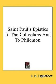 portada saint paul's epistles to the colossians and to philemon
