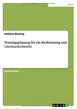 portada Trainingsplanung für ein Krafttraining und Literaturrecherche (German Edition)