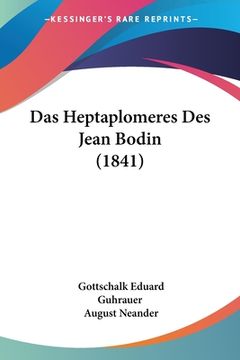 portada Das Heptaplomeres Des Jean Bodin (1841) (in German)