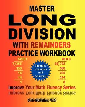 portada master long division with remainders practice workbook (in English)