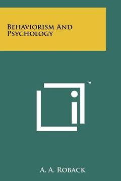 portada behaviorism and psychology (en Inglés)