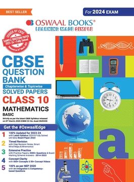 portada Oswaal CBSE Class 10 Mathematics Basic Question Bank 2023-24 Book (en Inglés)
