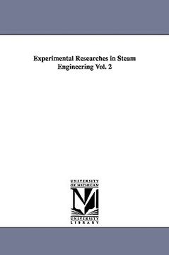 portada experimental researches in steam engineering vol. 2 (en Inglés)
