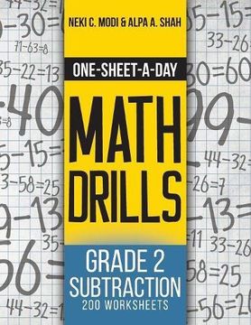 portada One-Sheet-A-Day Math Drills: Grade 2 Subtraction - 200 Worksheets (Book 4 of 24)