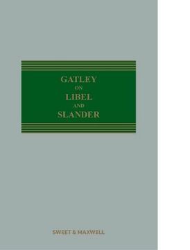 portada Gatley on Libel and Slander 13Th Edition (en Inglés)