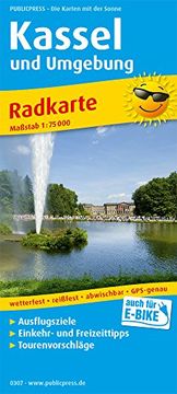 portada Kassel und Umgebung: Radkarte mit Ausflugszielen, Einkehr- & Freizeittipps, Wetterfest, Reissfest, Abwischbar, Gps-Genau. 1: 75000 (Radkarte: Rk) (en Alemán)